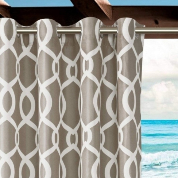 Bundle Of 2 Outdoor Indoor Waterproof Grommet Curtains 52X102 NWT - Picture 2 of 10